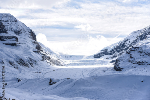 로키 콤럼비아 아이스필드 겨울의 아싸배스카 빙하, Rocky Columbia Icefield Winter Athabasca Glacier photo