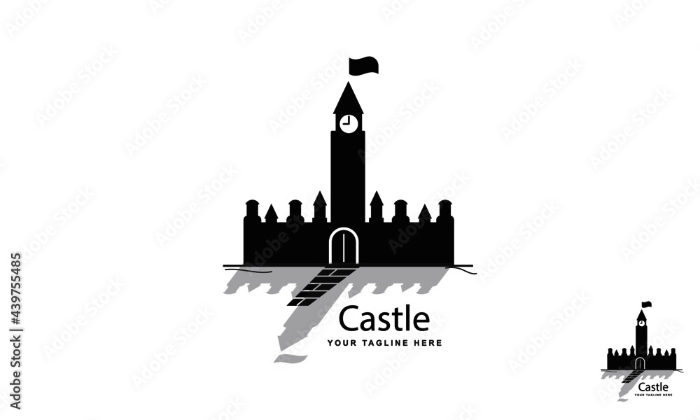 Castle Logo Design Template. Castle Building  Construction.