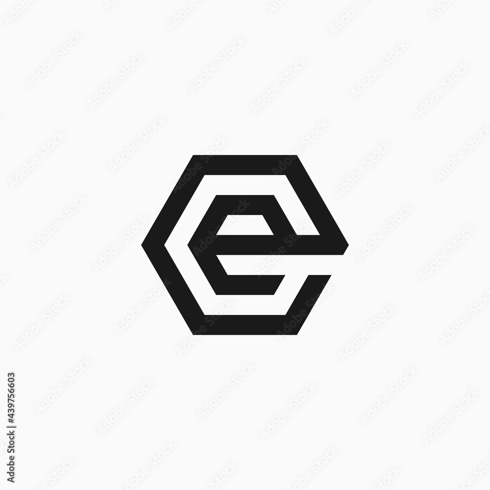 Geometric abstract letter EE hexagon logo designs vector Geometric abstract letter EE hexagon logo designs vector