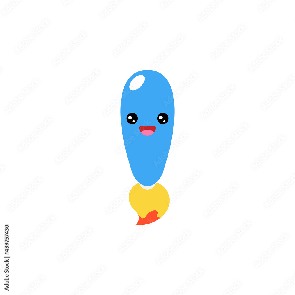 Vector Kawaii Paintbrush Character Illustration Vector Kawaii Paintbrush Character Illustration