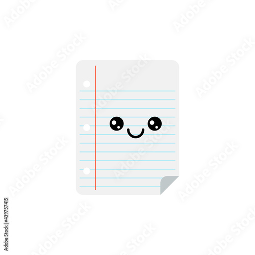 Vector Kawaii File Paper Character Illustration