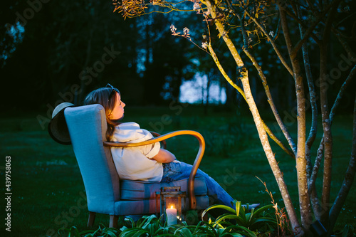 Garden at dusk photo