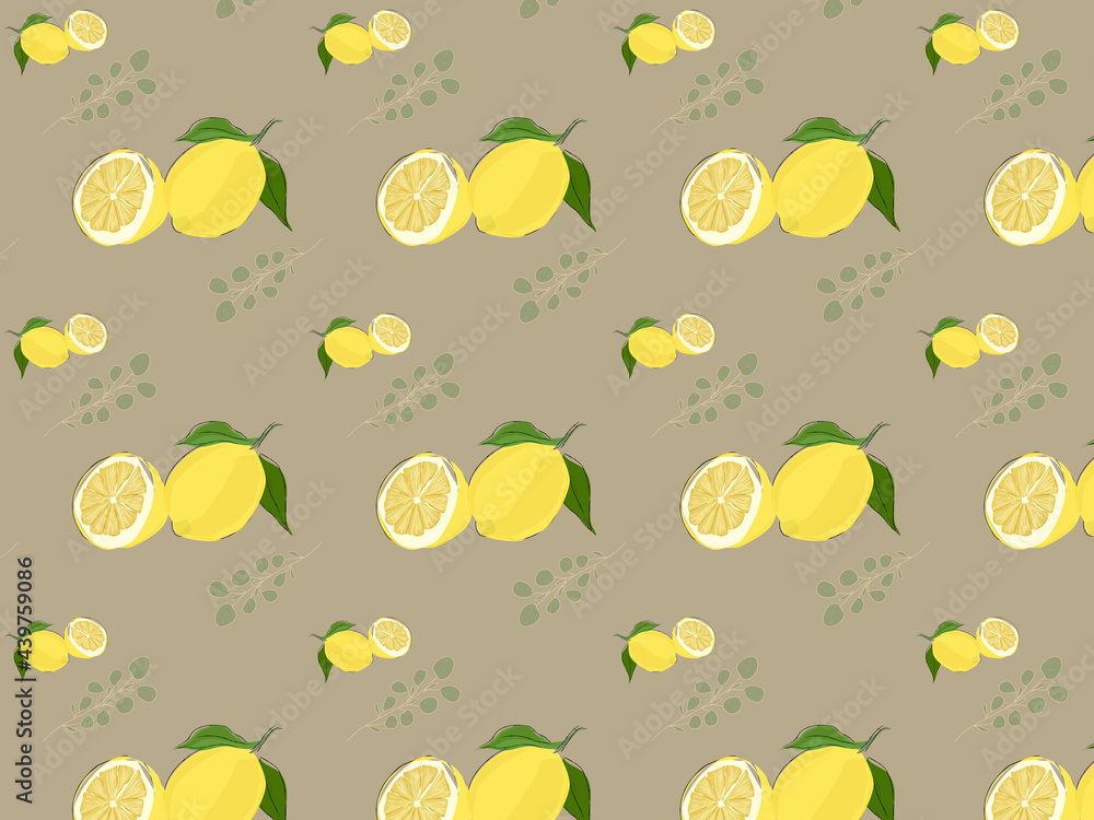 Seamless background with lemons Seamless background with lemons
