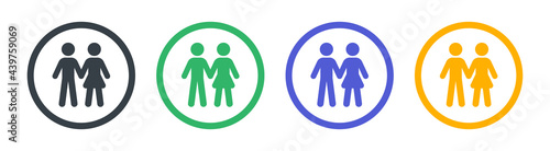 Man and woman straight couple holding hands icon. Couple symbol vector illustration