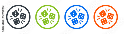 Dice vector icon, gambling icon. Casino concept