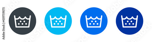 Laundry symbols. Washing icon vector illustration. Machine wash normal sign.