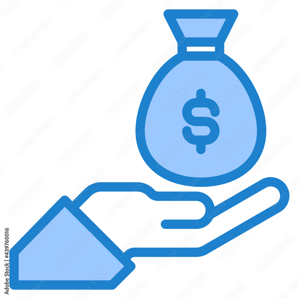 Money bags blue style icon Money bags blue style icon