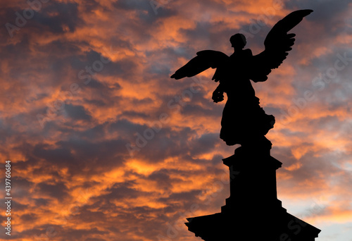 Angel Statue at Sunset