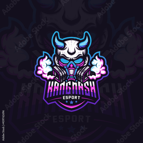 Skull Mask Esport Mascot Logo Design Illustration Fo gaming Club