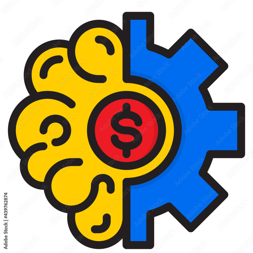 Brain color line style icon Brain color line style icon