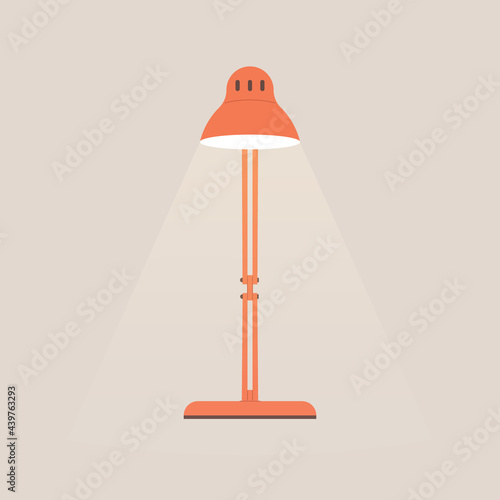 Red office table lamp illustration