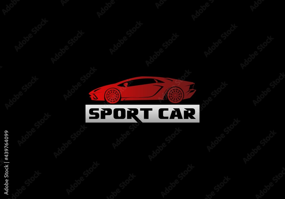 Stylish auto car logo design with sports concept vehicle icon silhouette on white background Stylish auto car logo design with sports concept vehicle icon silhouette on white background