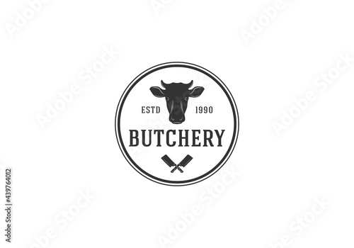 Butchery - logo concept. Butcher shop logo. in white background