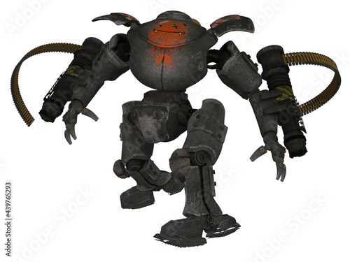 Obraz na płótnie 3d illustration of a robot with guns