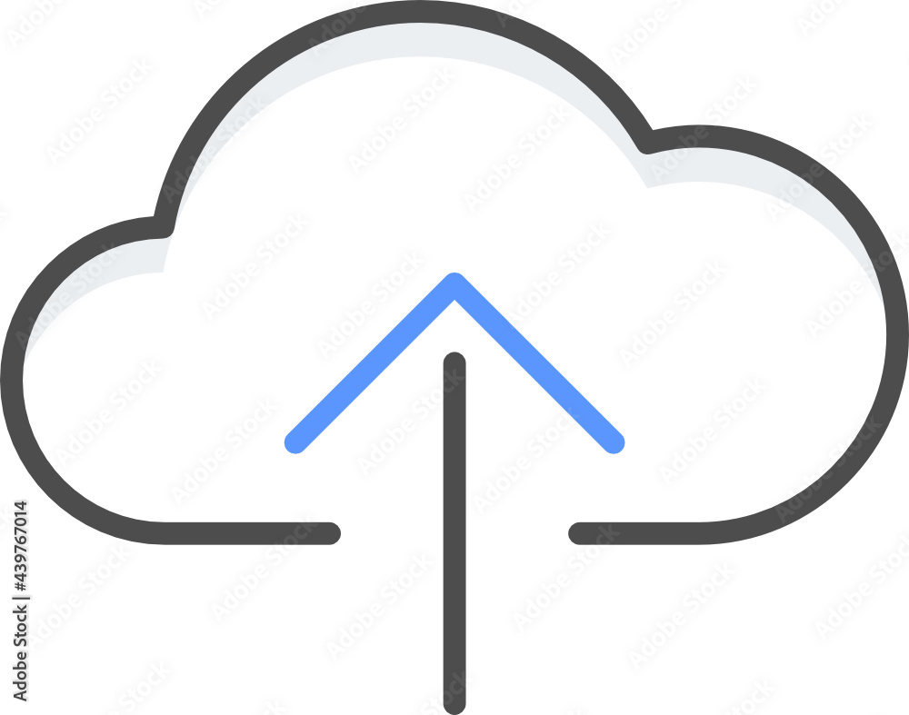 Colored line cloud upload icon
