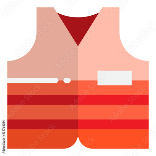 protector vest flat style icon
