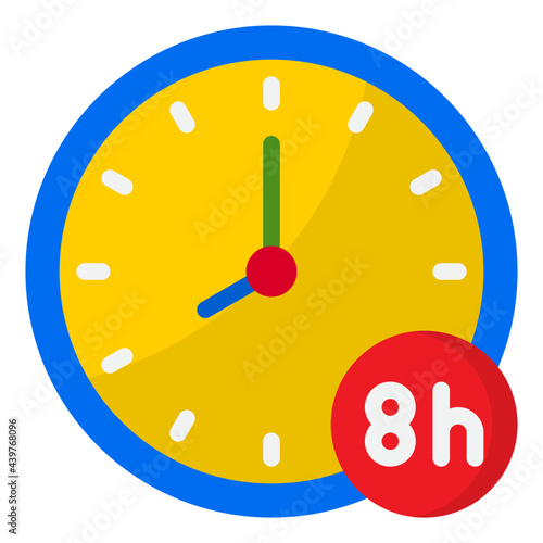 working hours flat style icon