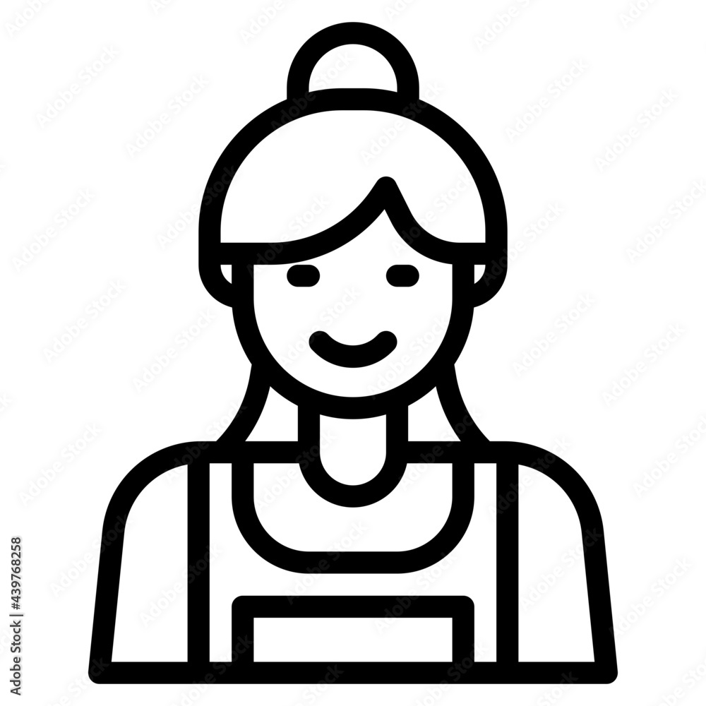 maid outline style icon