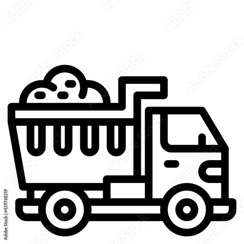 dumper truck outline style icon