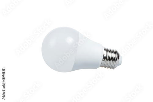 White LED energy saving light bulb, on white background. Eco friendly concept.