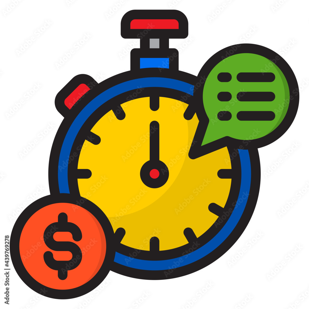 stopwatch color line style icon