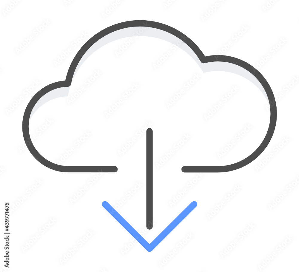 Colored line cloud download icon Colored line cloud download icon