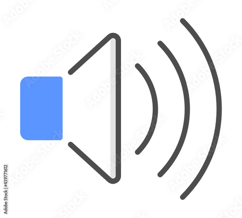 Colored line volume up icon