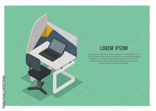 Office desk simple illustration