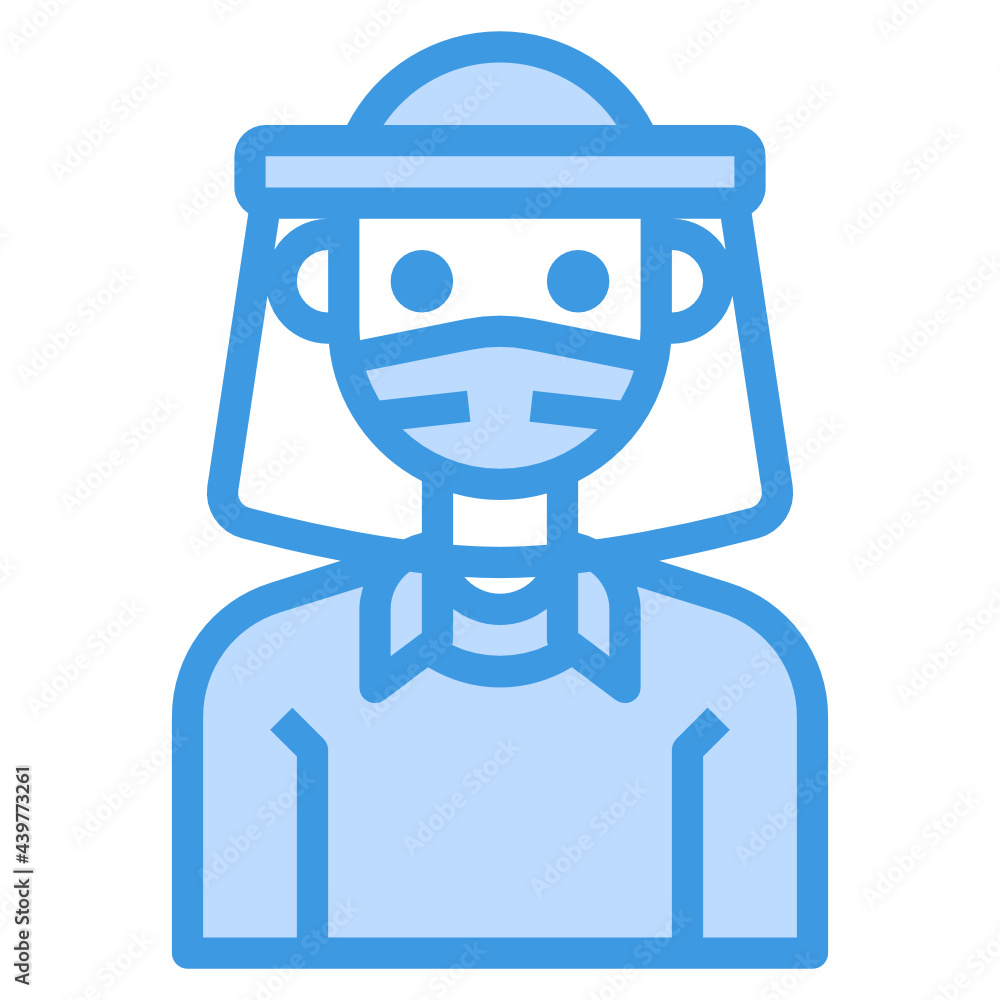 Avatar blue outline icon