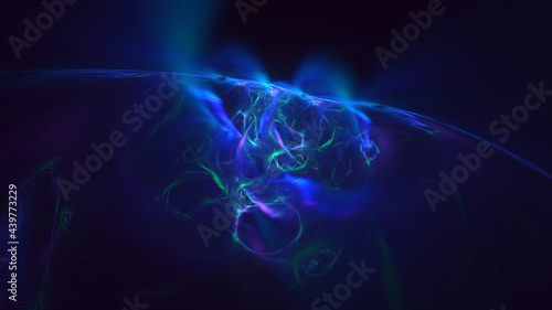 3D rendering abstract multicolor fractal light background