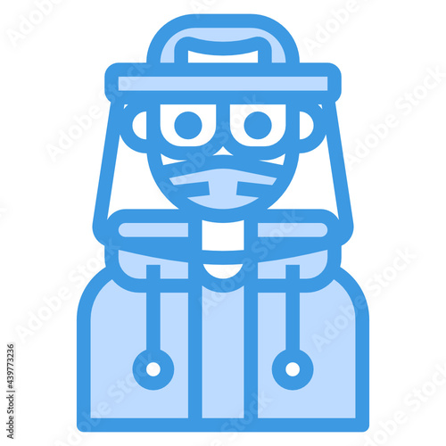 Avatar blue outline icon