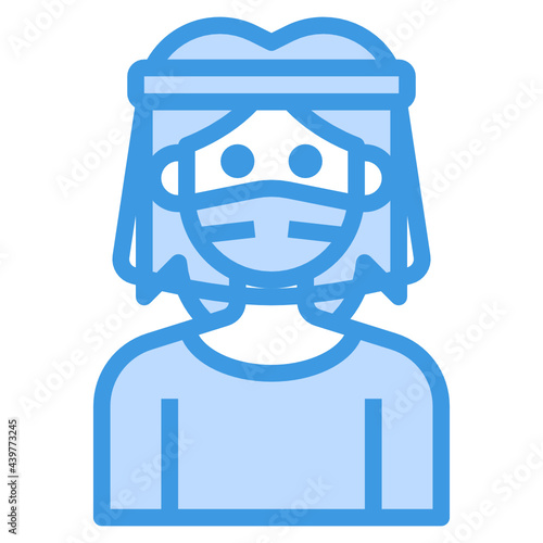 Avatar blue outline icon