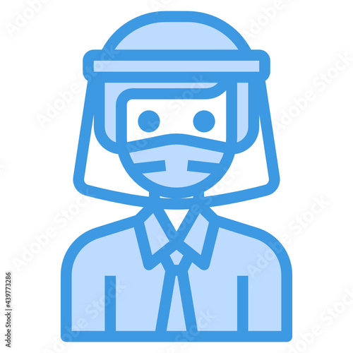 Avatar blue outline icon