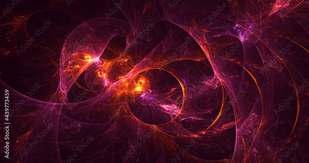 3D rendering abstract multicolor fractal light background