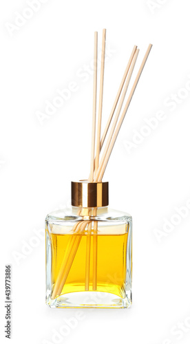 Reed diffuser on white background