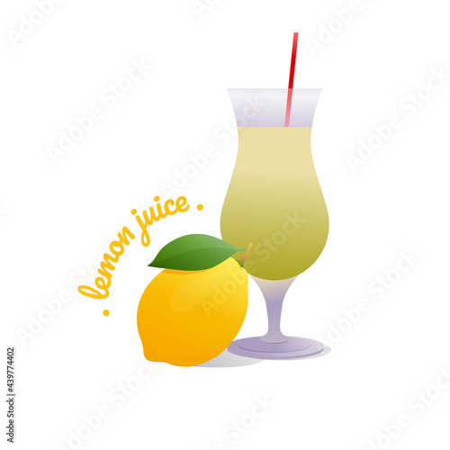 Lemon Juice Modern style vector illustration.