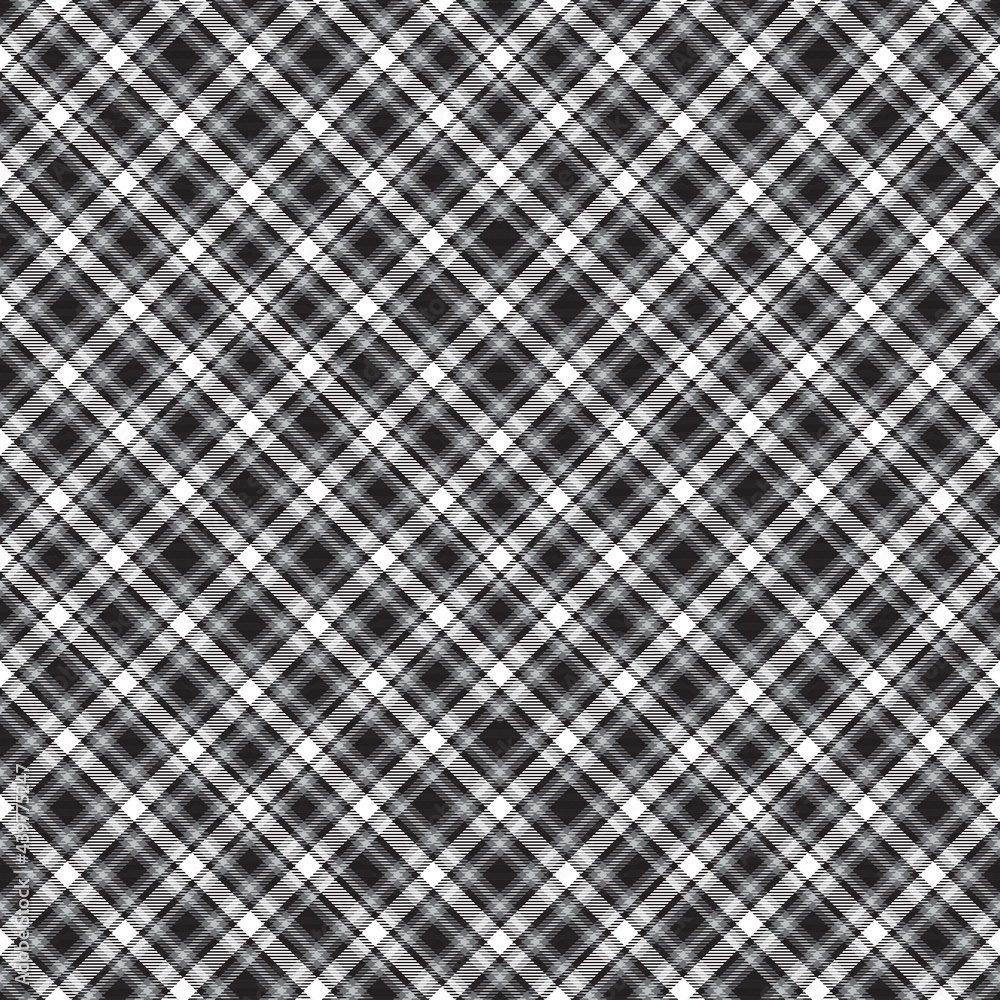 Black and White Chevron Plaid Tartan textured Seamless Pattern Design Black and White Chevron Plaid Tartan textured Seamless Pattern Design