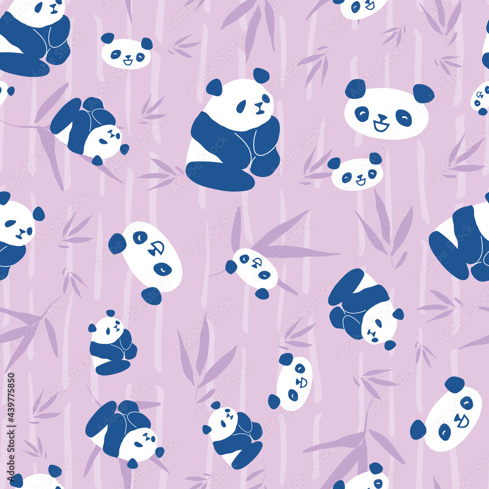 Panda Bamboo Seamless Pattern Panda Bamboo Seamless Pattern