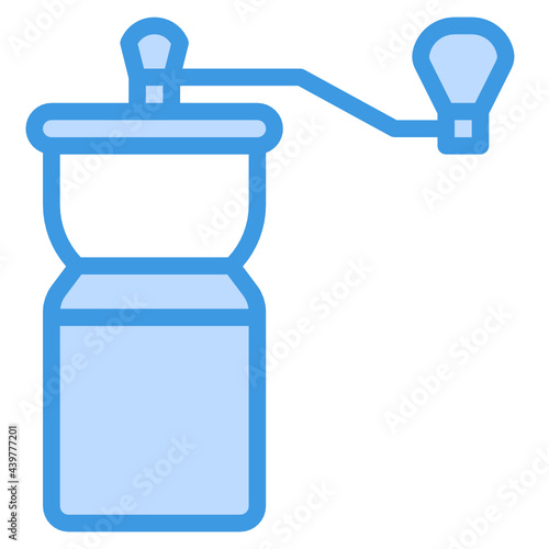 Coffee Grinder blue outline icon