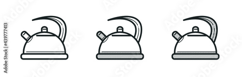 Icons of kettles for making tea