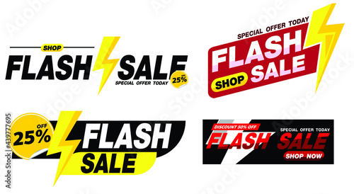 flash sale banner promotion tag design for marketing