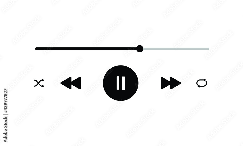 icon media music player in vector. modern playback of music application ...