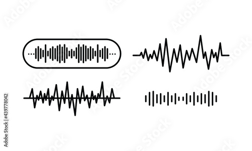 spectrum audio illustration. waveform of music and audio in vector graphic. any kind of sound wave line in simple design.