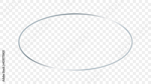 Silver glowing oval shape frame