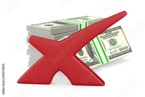 money on white background. ...