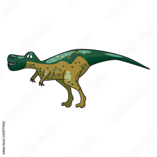 Funny prehistoric tyrannosaurus rex dinosaurus. Ancient wild monsters reptiles cartoon style. Vector isolated