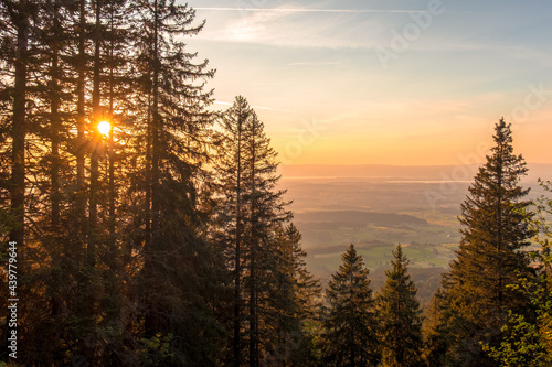 Fototapeta Naklejka Na Ścianę i Meble -  Sunset over the Swiss Alpes, shot from the 