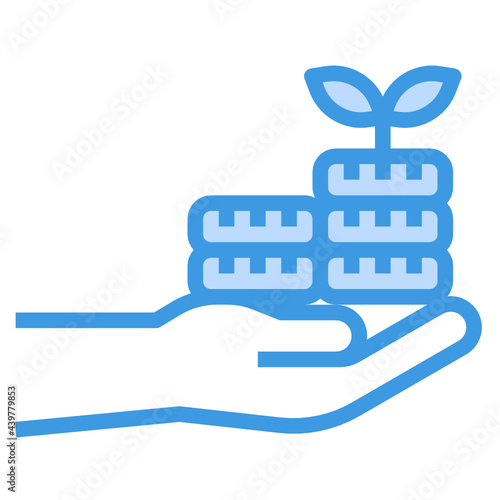 Profit blue outline icon