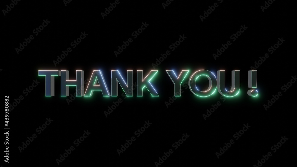 Thank you blue and green neon effect sign with light and shining effects. 3d illustration rendering Thank you blue and green neon effect sign with light and shining effects. 3d illustration rendering