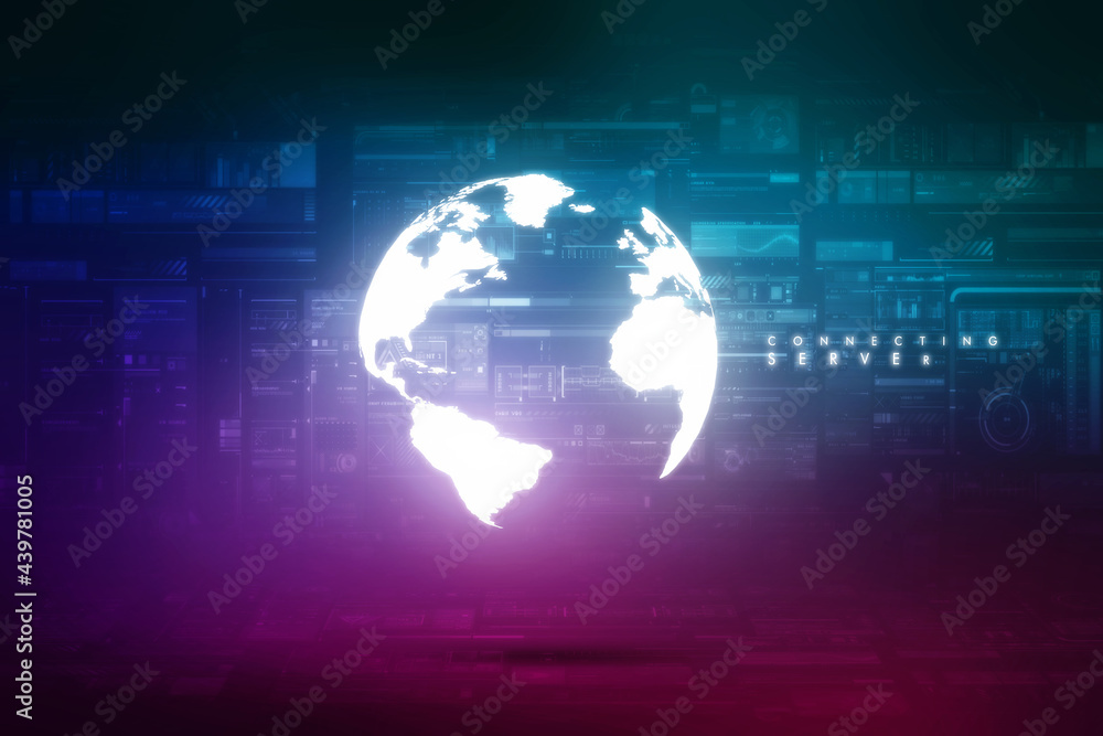 Global network connection. World map and concept of global business. Global network connection. World map and concept of global business.